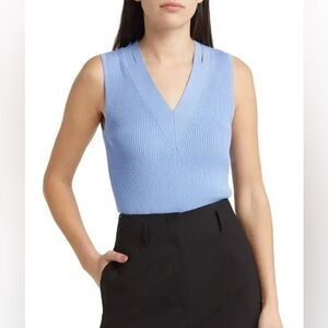 Boss Fality Sleeveless Cutout Rib Sweater